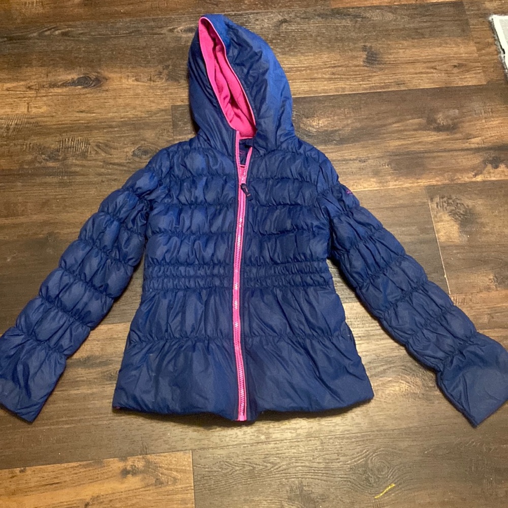 Hawke & Co Blue andPink Puffer Jacket Girls Size 10/12